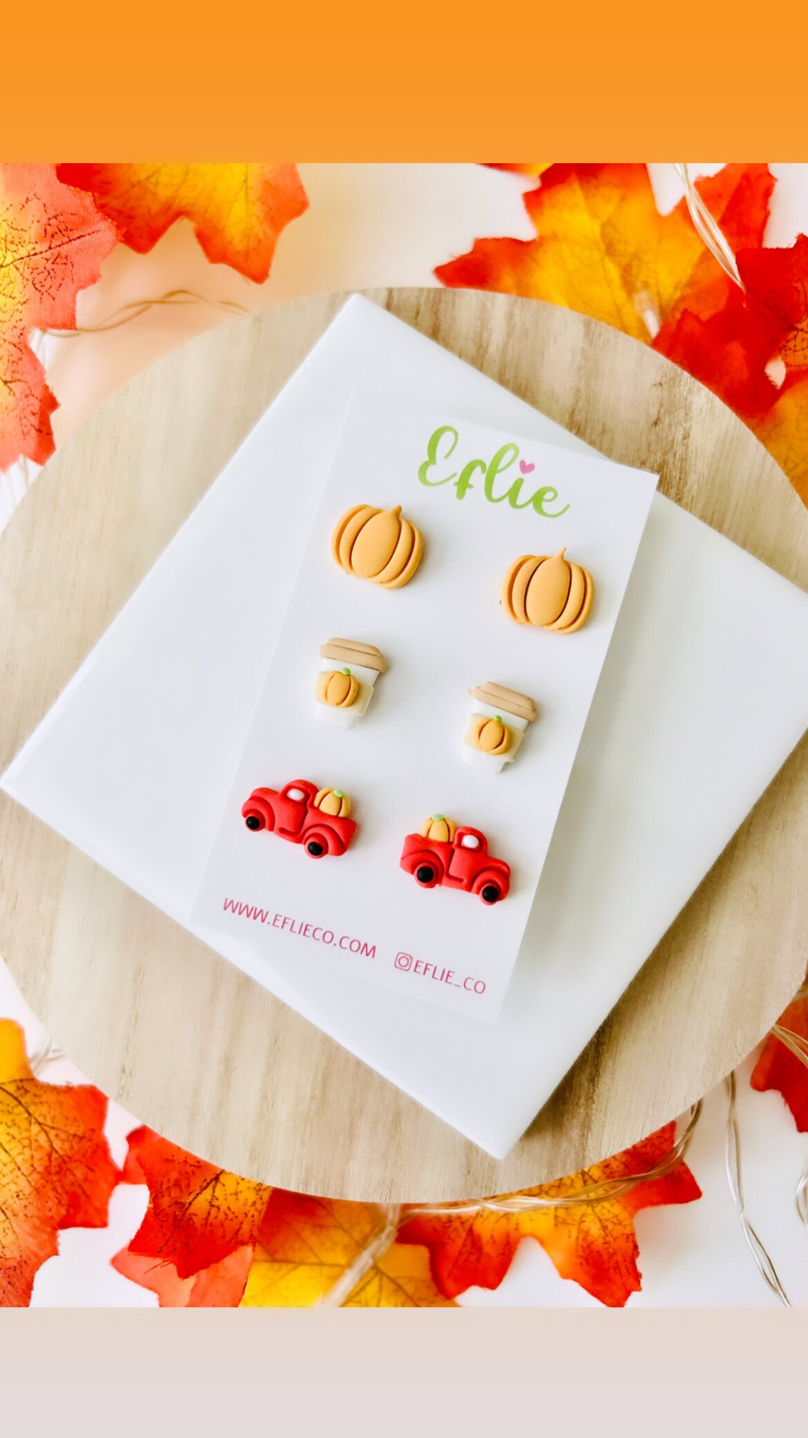 Pumpkin Spice Stud Earrings Set Of 3 | Fall stud earrings | Pumpkin Spice Latte Studs | Fall leaves Earring | Fall Earrings | Fall Leaf Stud