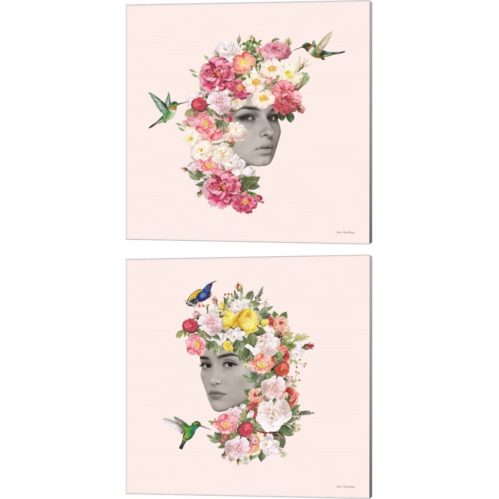 Flower Girl by Seven Trees Design 14&#x22; x 14&#x22; Canvas Wall Art (Set of 2)
