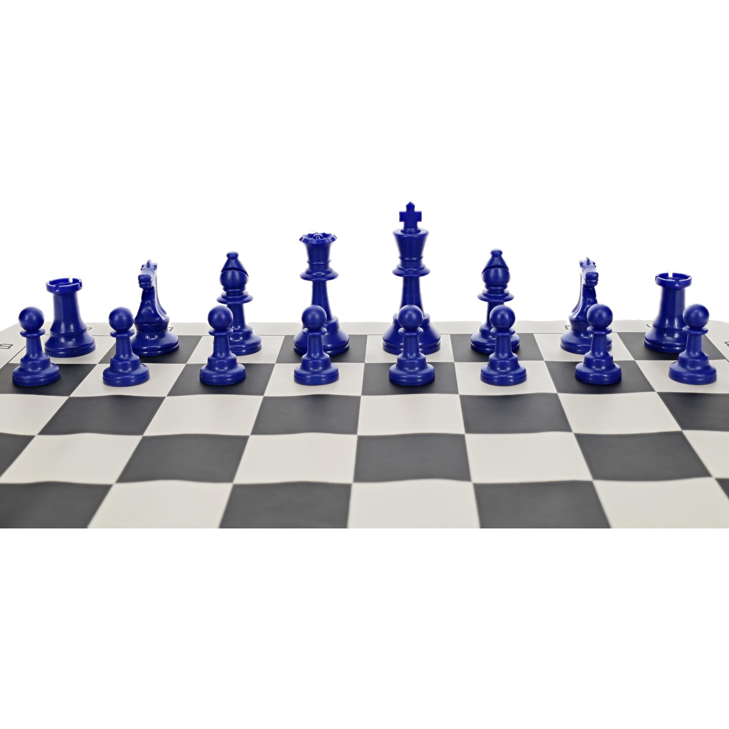 WE Games Color Bright Plastic Staunton Tournament Chess Pieces with 3.75 in. King - Half Chess Set of Chess Pieces Only, Blue