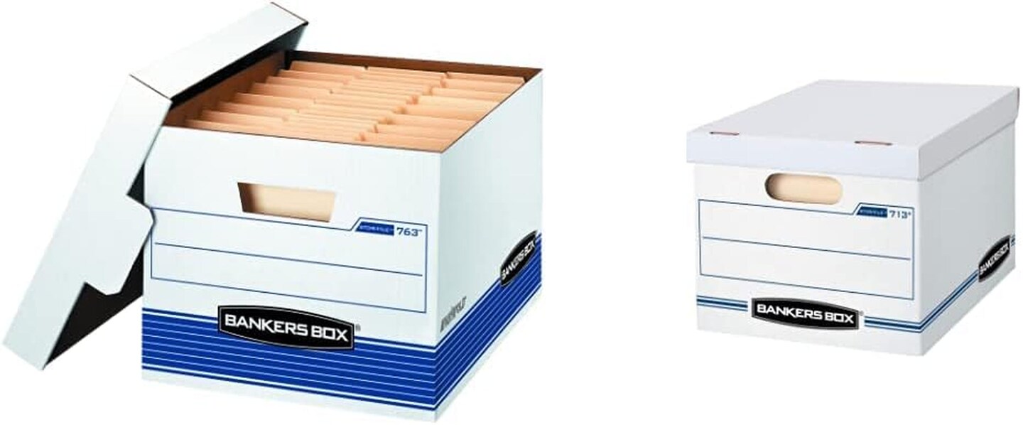 STOR/FILE Storage Boxes with Lids, Letter/Legal Size (30 Pack)