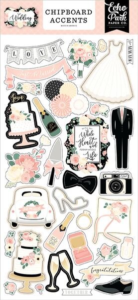 Echo Park Wedding Chipboard Accents