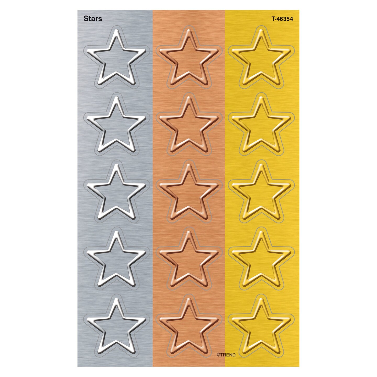 I &#x2665; Metal Stars superShapes Stickers - Large, 120 Count
