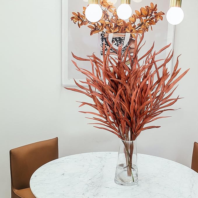 6 Pieces Fall Leaves Stem Artificial Autumn Branches Fake Leaf Bouquet: Fall Artificial Plants for Home Vase Thanksgiving table centerpieces Harvest Floral Arrangement Festival Decorations