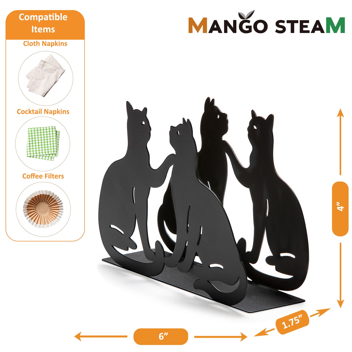 Mango Steam Tabletop Cat Napkin Holder For Home, Kitchen