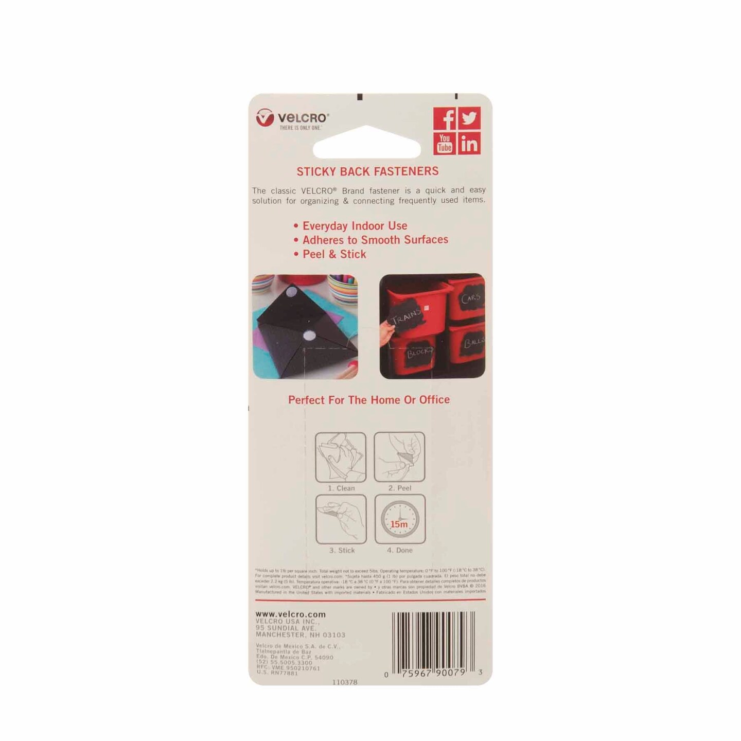 Sticky Back Tape, White, 18&#x22; x 3/4&#x22;