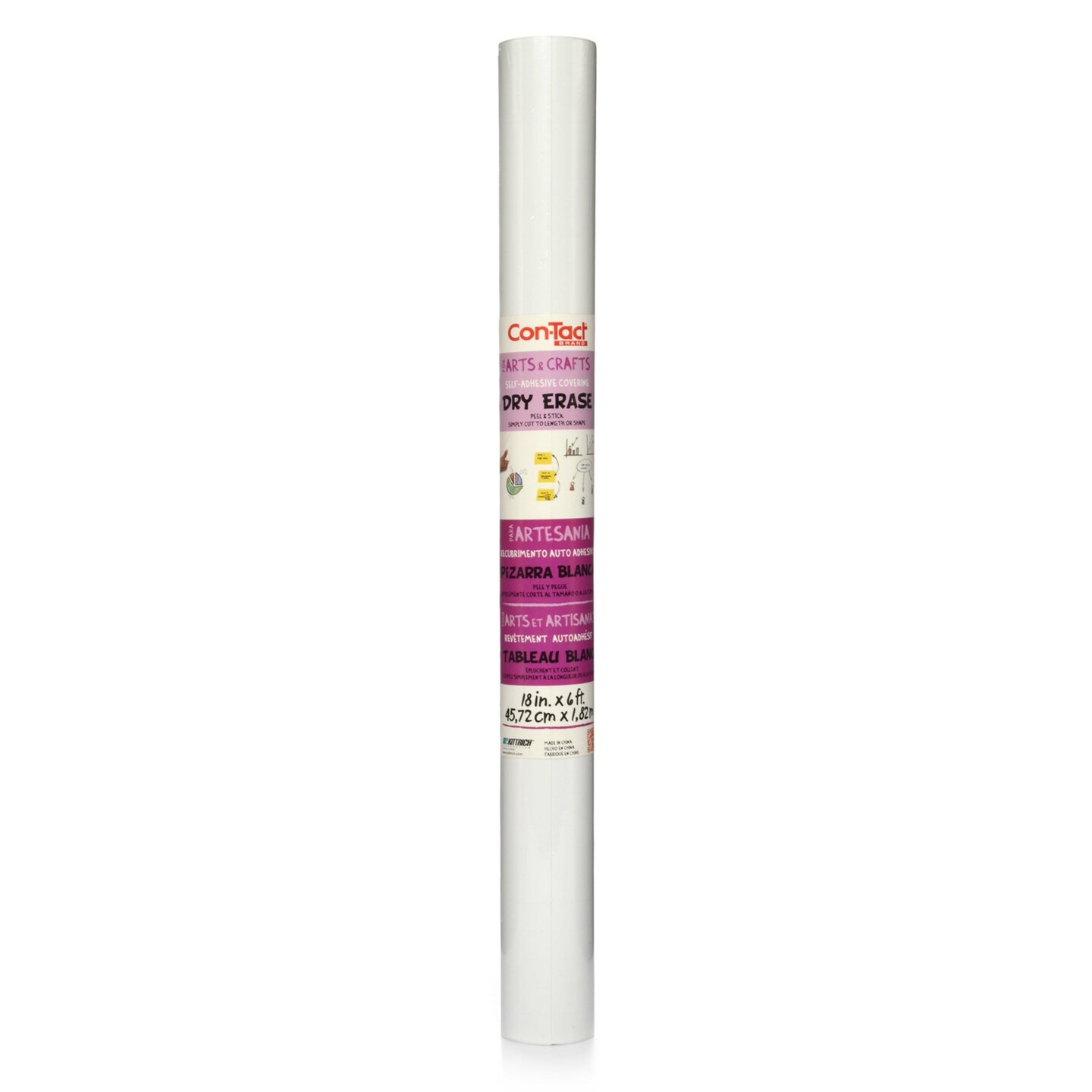 Adhesive Roll, Dry Erase, 18&#x22; x 6&#x27;