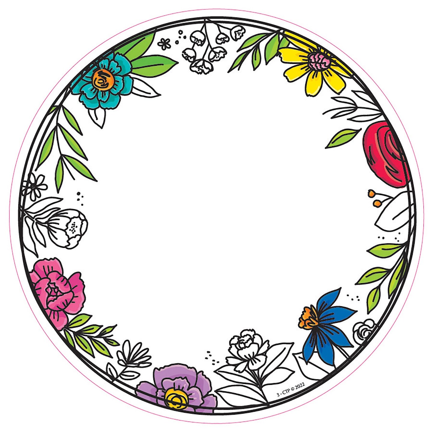 Bright Blooms Doodly Blooms 6&#x22; Designer Cut-Outs, Pack of 36