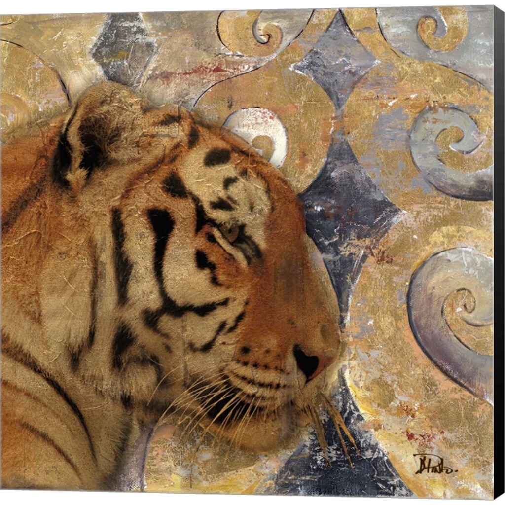Golden Safari II (Tiger) by Patricia Pinto 24" x 24" Canvas Wall Art