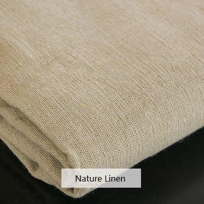 Natural Linen Needlework Fabric, Plain Solid Color Linen Fabric Cloth Hemp Jute Fabric Table Cloth Garments Crafts Accessories, 20 by 62-Inch (Color 1)