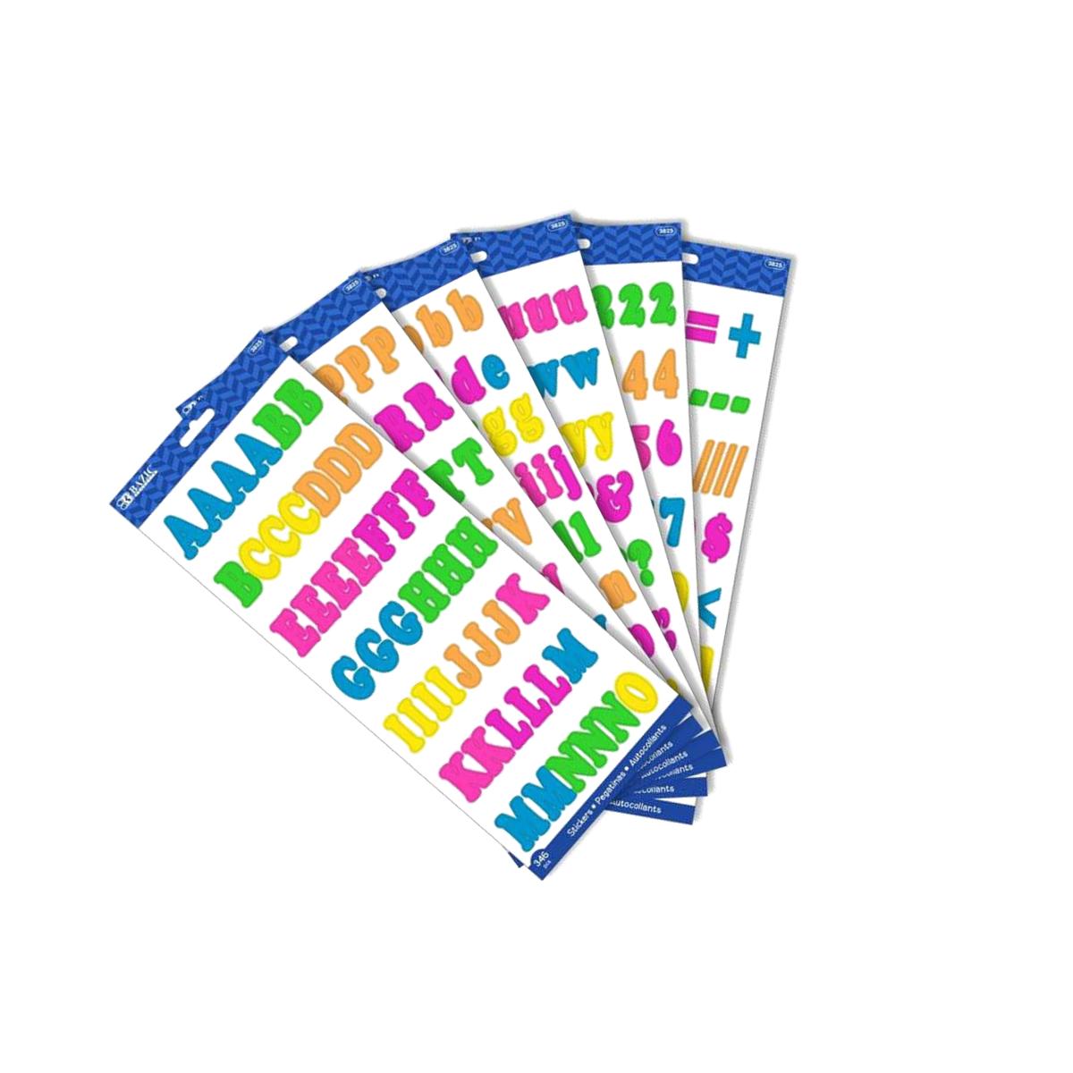 Bazic Products  1 in. Multicolor Alphabet Stickers, 10 Sheets - Case of 24