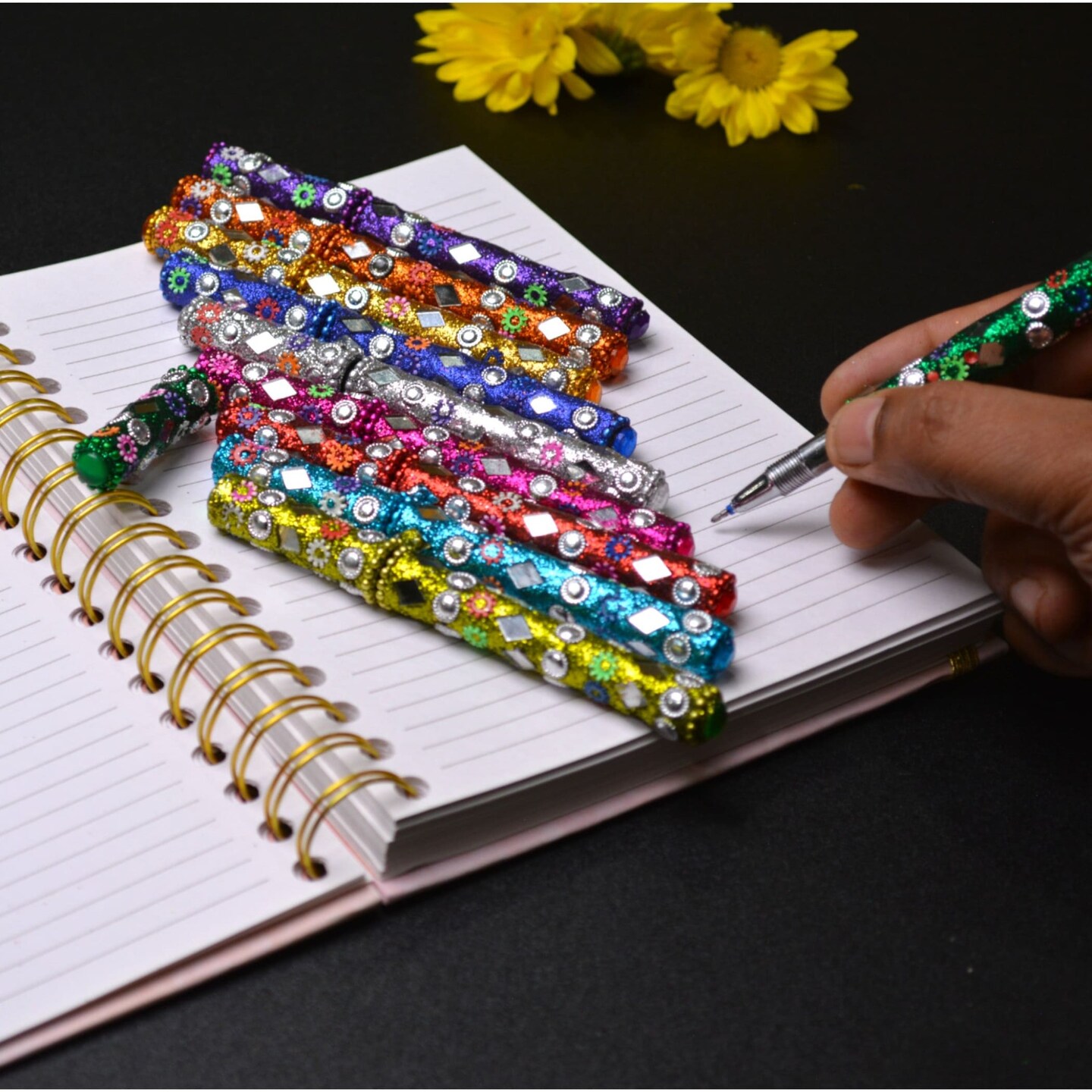 Decorative Pens for Women Girls Fancy Rajasthani Pretty Cute Hand Made Ballpoint Pen Perfect Souvenir Nurse Day Teacher&#x2019;s Day Gift Assorted Color