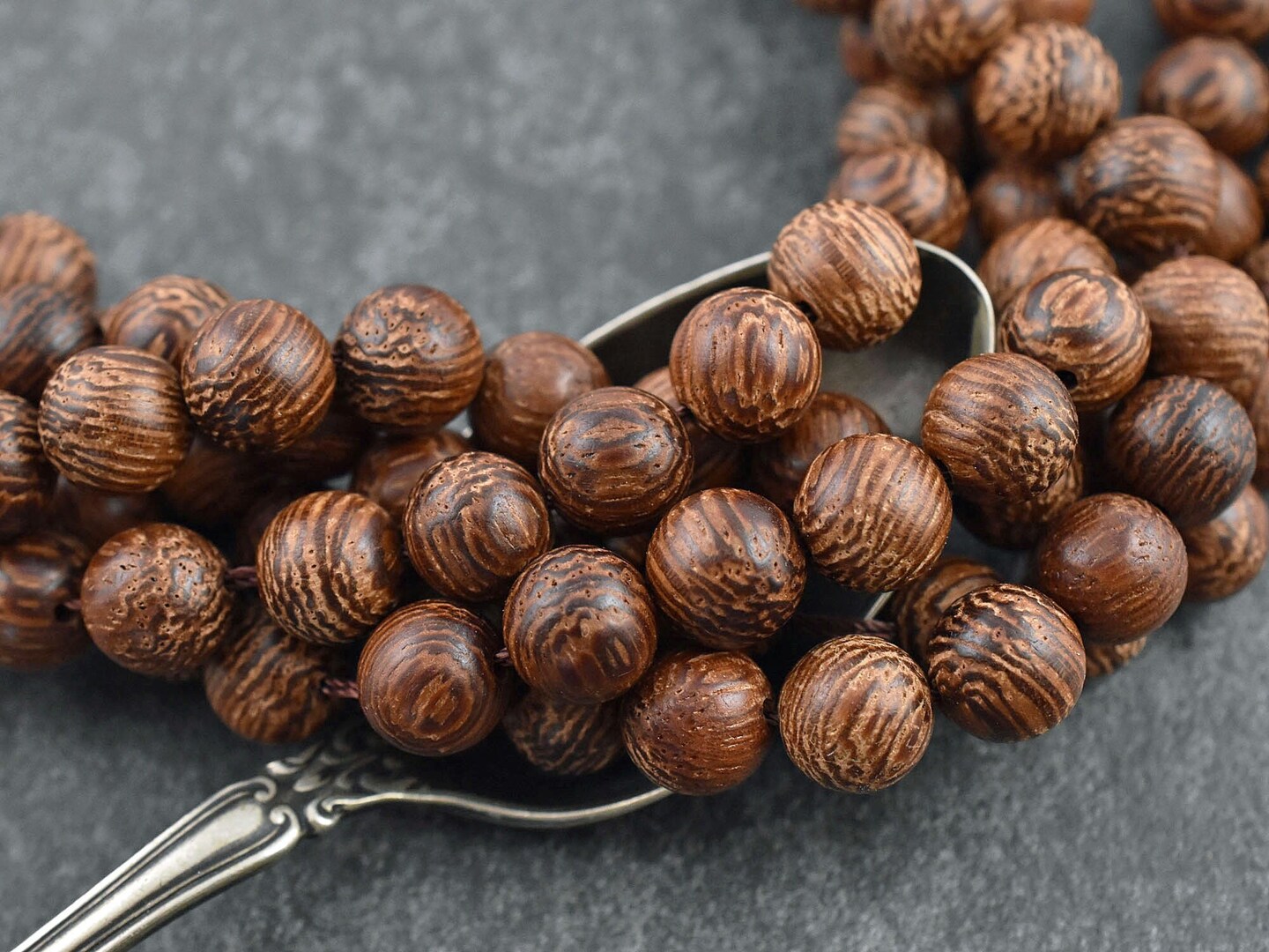 Natural Dragon Tree Round Beads -- Choose Your Size