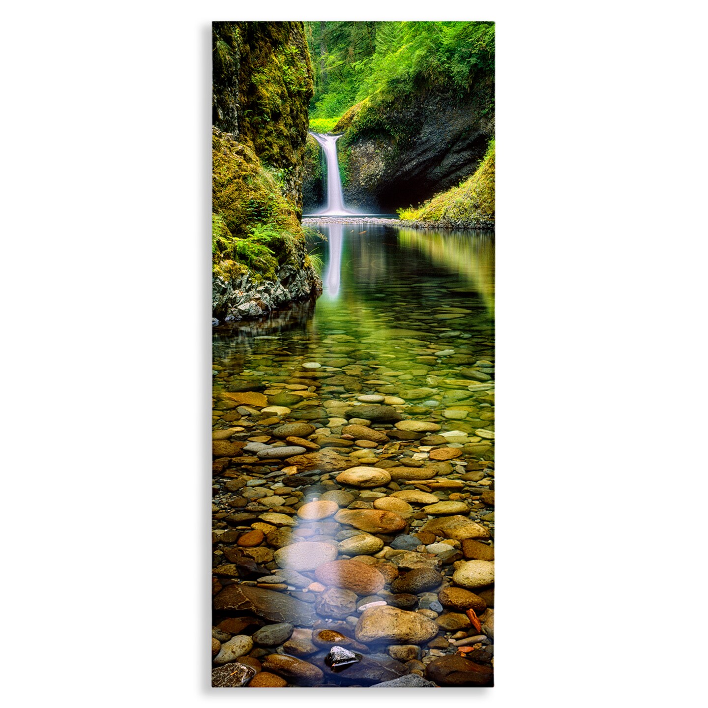 Stupell Industries Clear Stream Waterfall Photography Canvas Wall Art