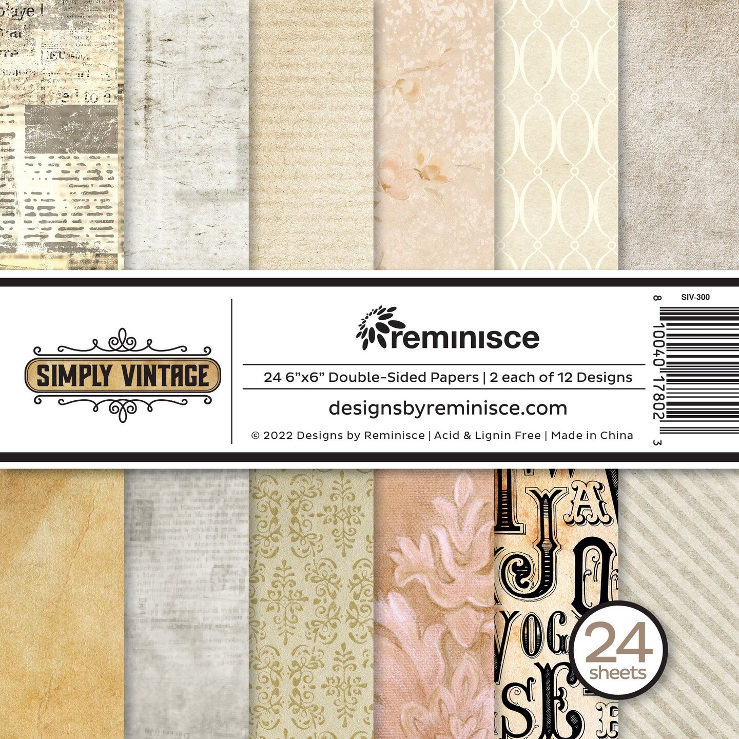 Reminisce Simply Vintage 6x6 Paper Pad