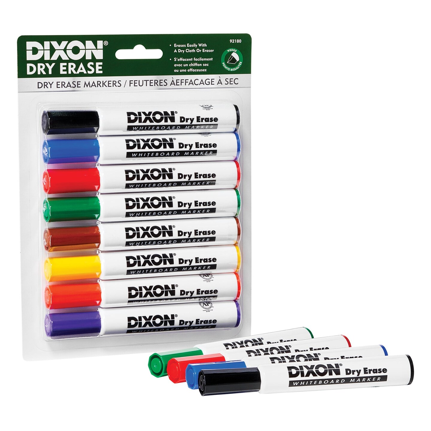 Dry Erase Markers Wedge Tip, 8 Color Set