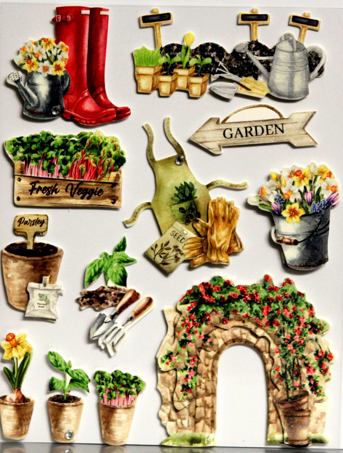 Designer Garden Icons Dimensional Stickers