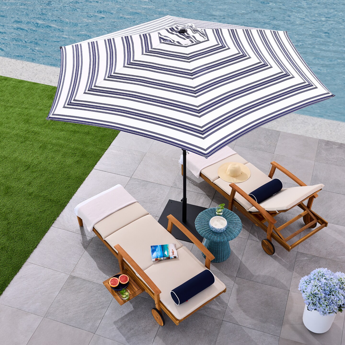 Best Choice Products 10ft Outdoor Steel Striped Market Patio Umbrella w/ Crank, Tilt Push Button, 6 Ribs