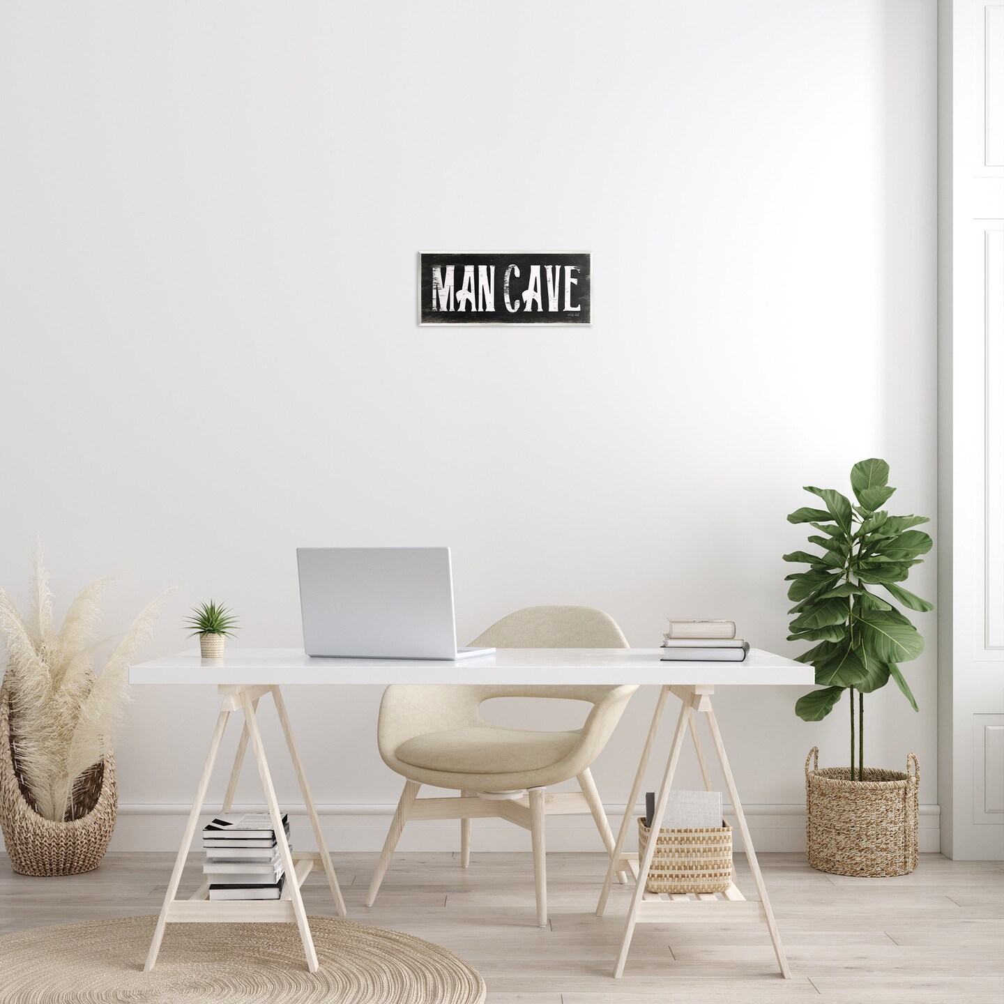Stupell Industries Man Cave Black And White Wall Plaque Art