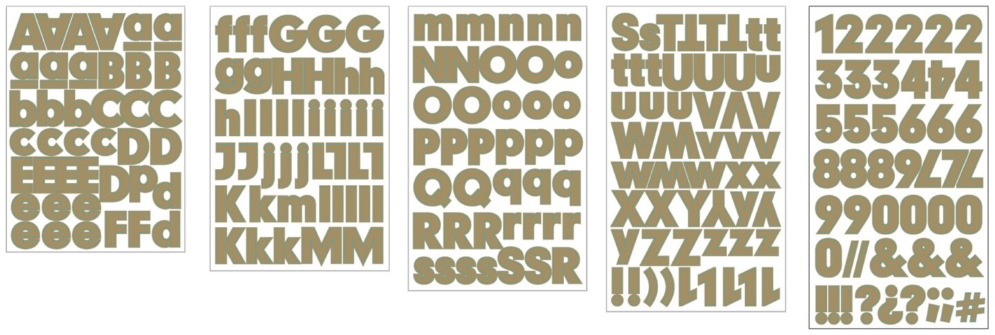 American Crafts Chipboard Alphabet Stickers 227/Pkg-Gold-Glitter
