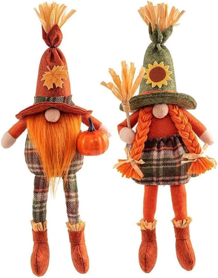 Thanksgiving Decorations, Thanksgiving Gifts, Autumn Harvest Decor for Home, Scarecrow Gnomes Plush, and Adorable Couples Ornaments
