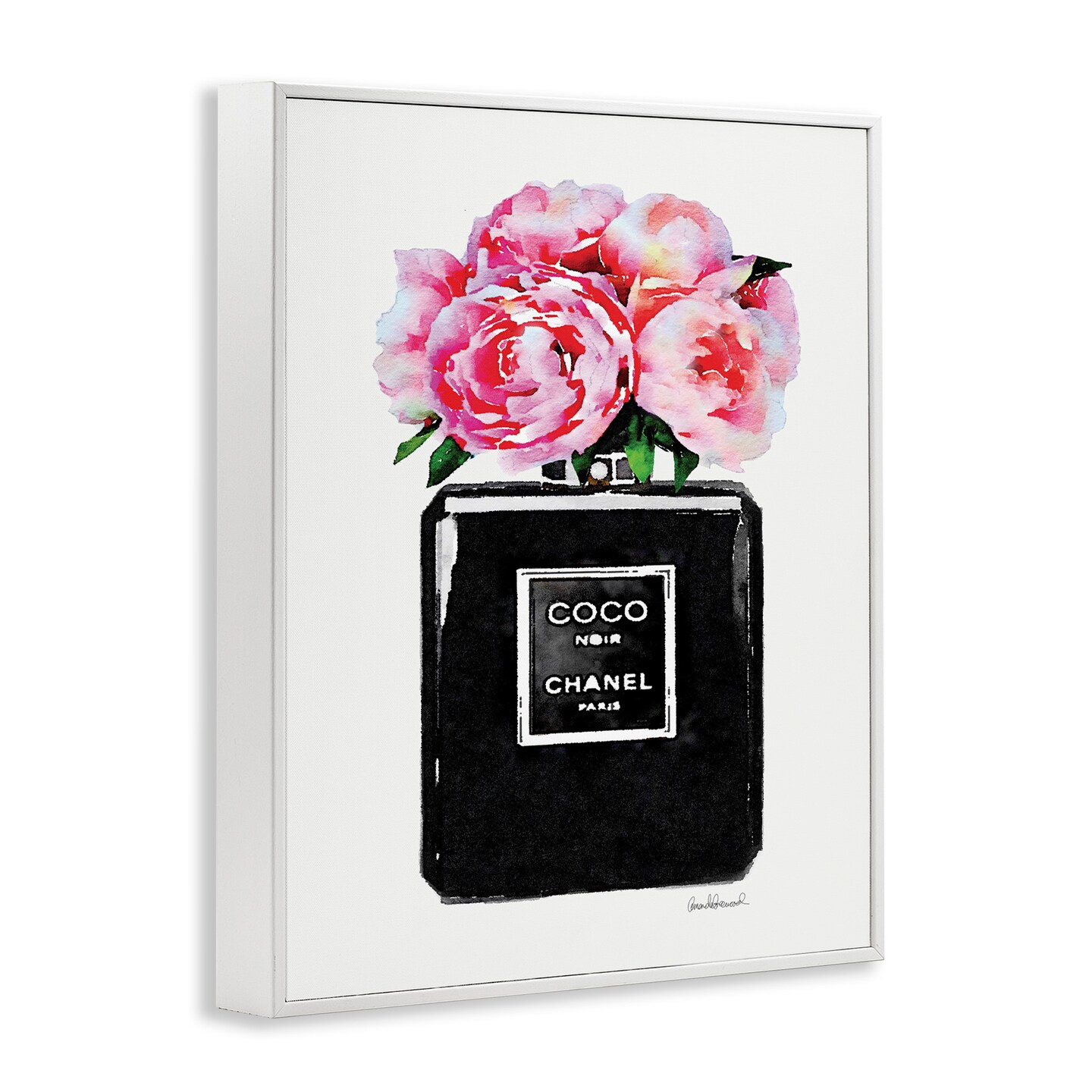 Stupell Industries Glam Perfume Bottle Flowers Framed Giclee Art