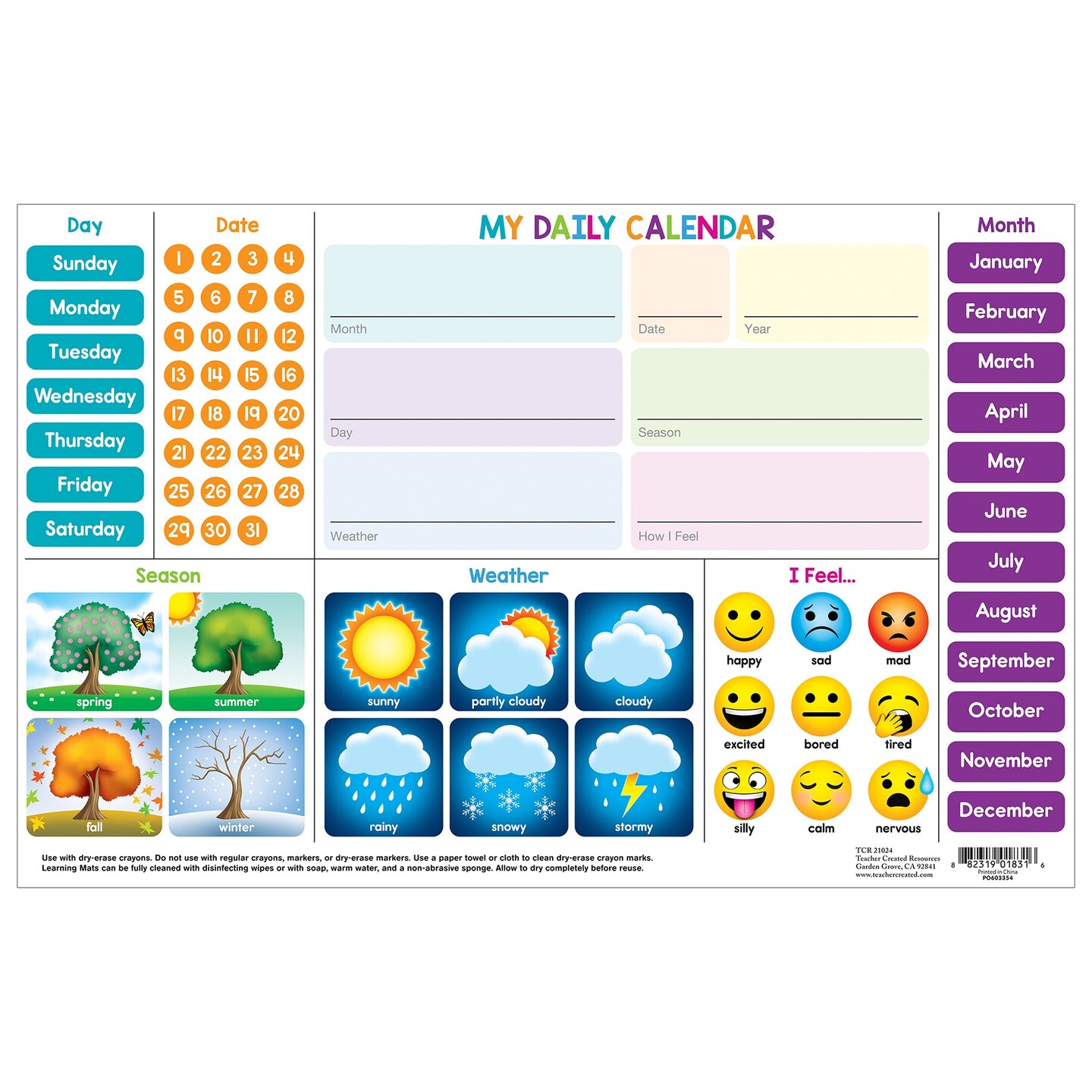 Calendar Learning Mat
