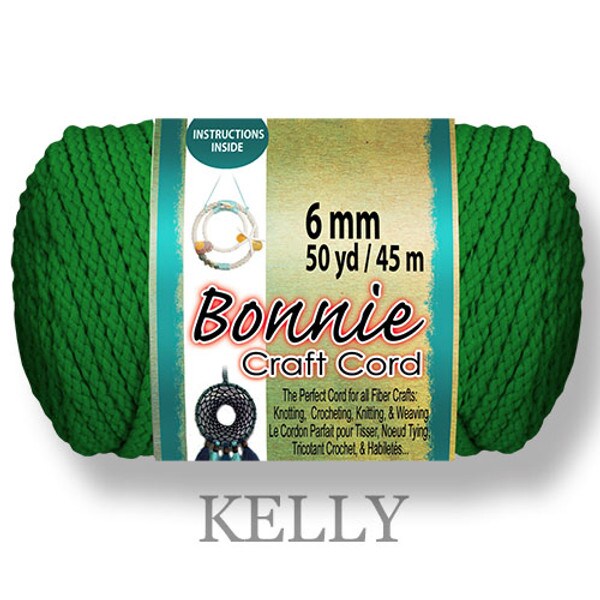 6mm Bonnie Macram&#xE9; Craft Cord, 50-Yard, Kelly