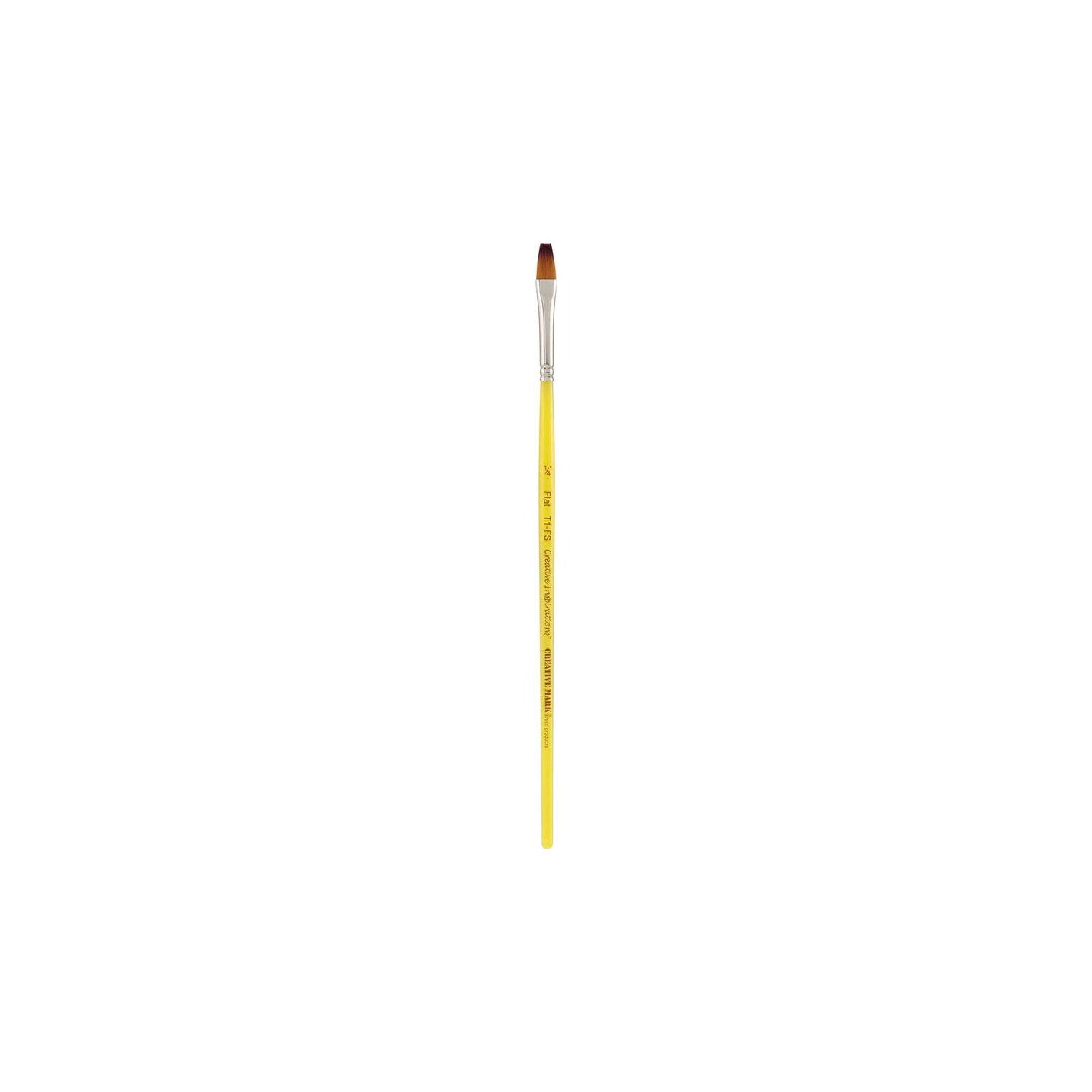 Creative Inspirations Dura-Handle Flat Short Handle Paint Brush - Solid Resin Handle, Synthetic Taklon Paint Brushes, Flat Brush for Oils, Acrylics, Watercolors - Handles Will Not Chip or Crack