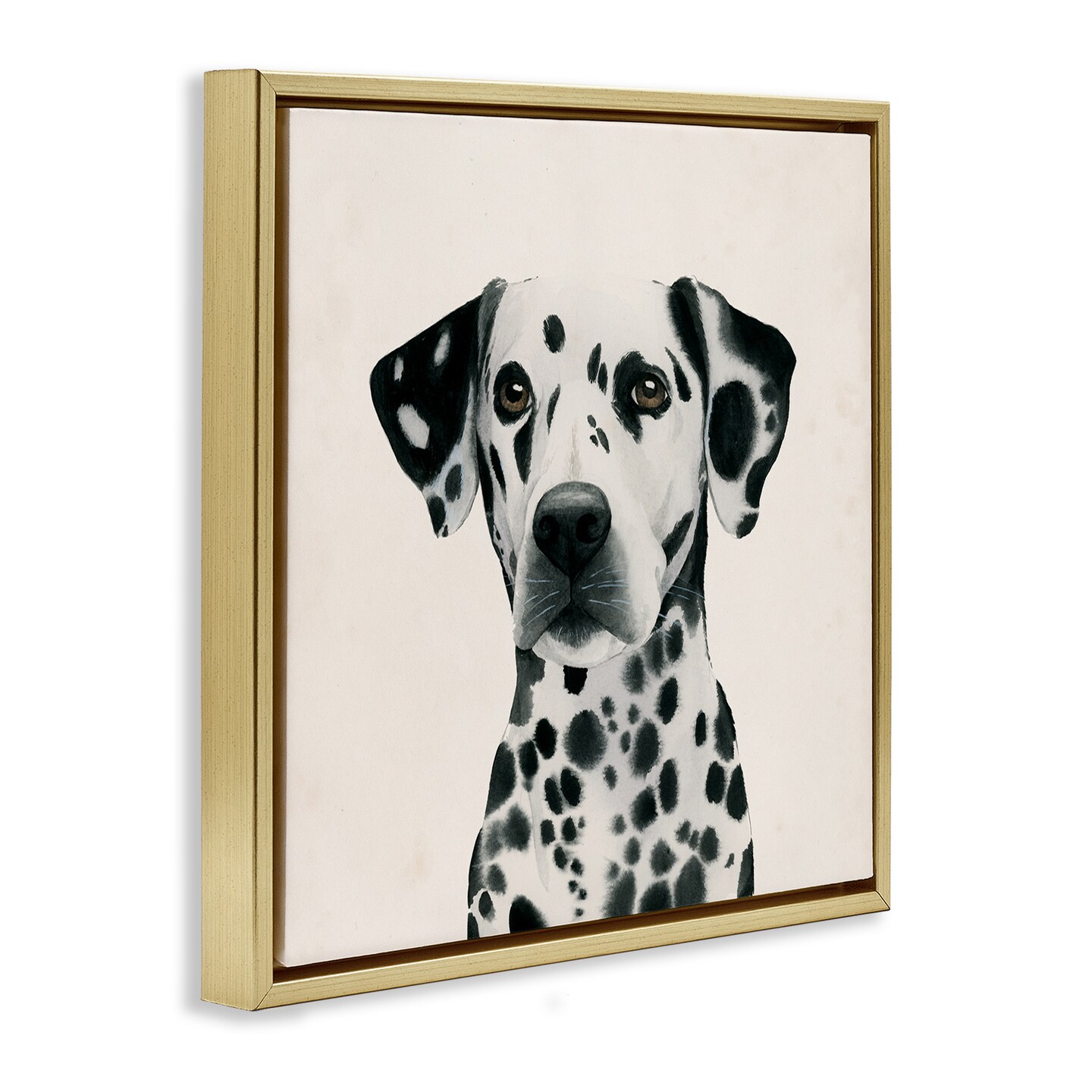 Stupell Industries Traditional Dalmatian Portrait Framed Floater Canvas Wall Art