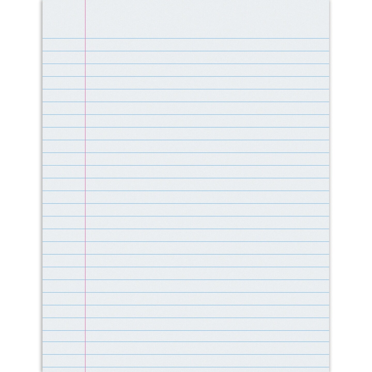 Composition Paper, White, Red Margin, 3/8" Ruled, 8-1/2" x 11", 500 Sheets