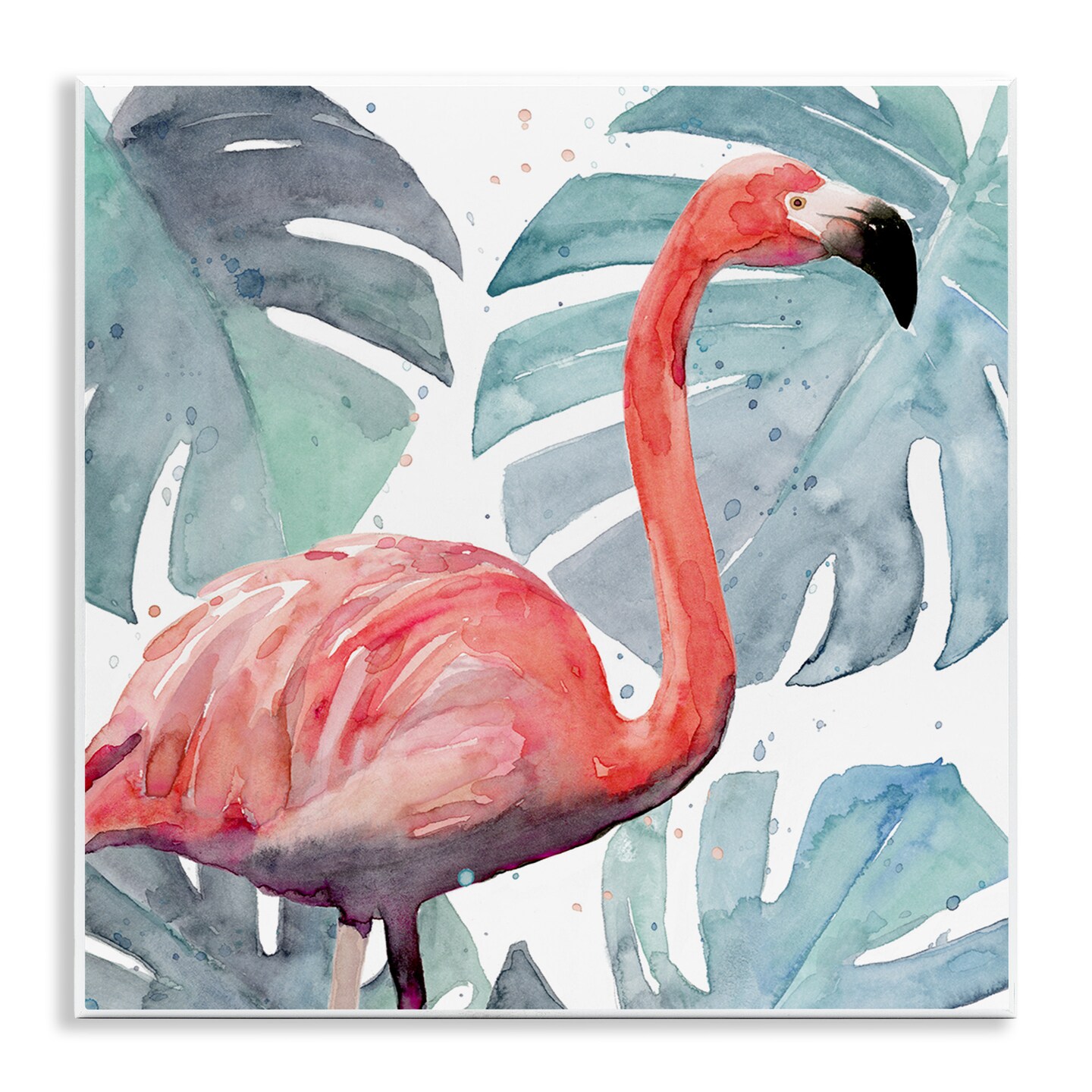 Stupell Industries Flamingo over Tropical Greenery Wall Plaque Art