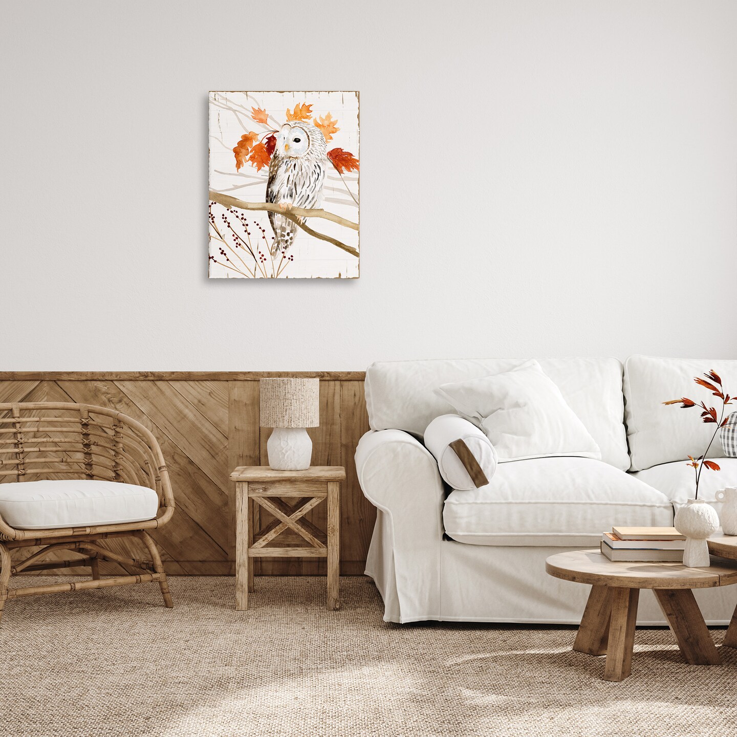 Stupell Industries Owl In Autumnal Forest Canvas Wall Art