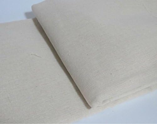 Natural Linen Needlework Fabric, Plain Solid Color Linen Fabric Cloth Hemp Jute Fabric Table Cloth Garments Crafts Accessories, 20 by 62-Inch (Color 1)