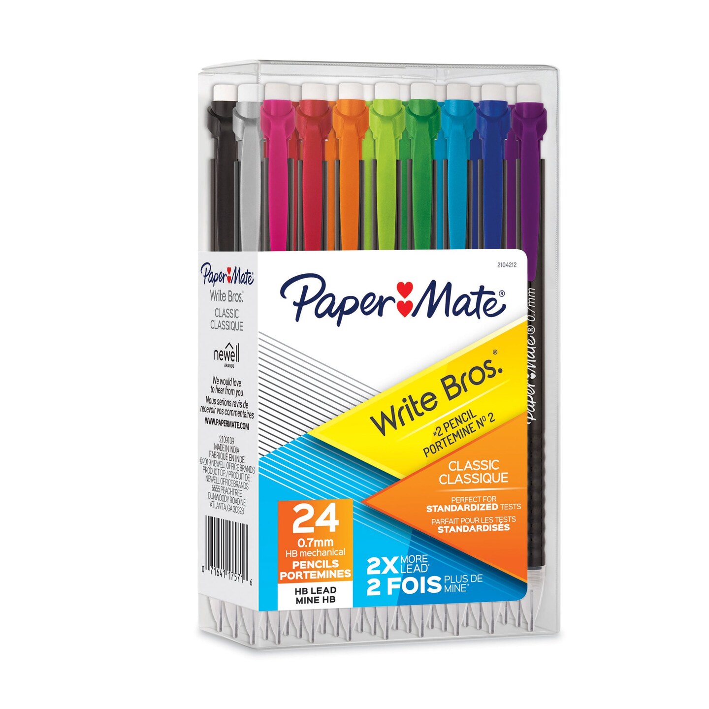 Write Bros&#xAE; Mechanical Pencil, 0.7mm, Assorted, Pack of 24