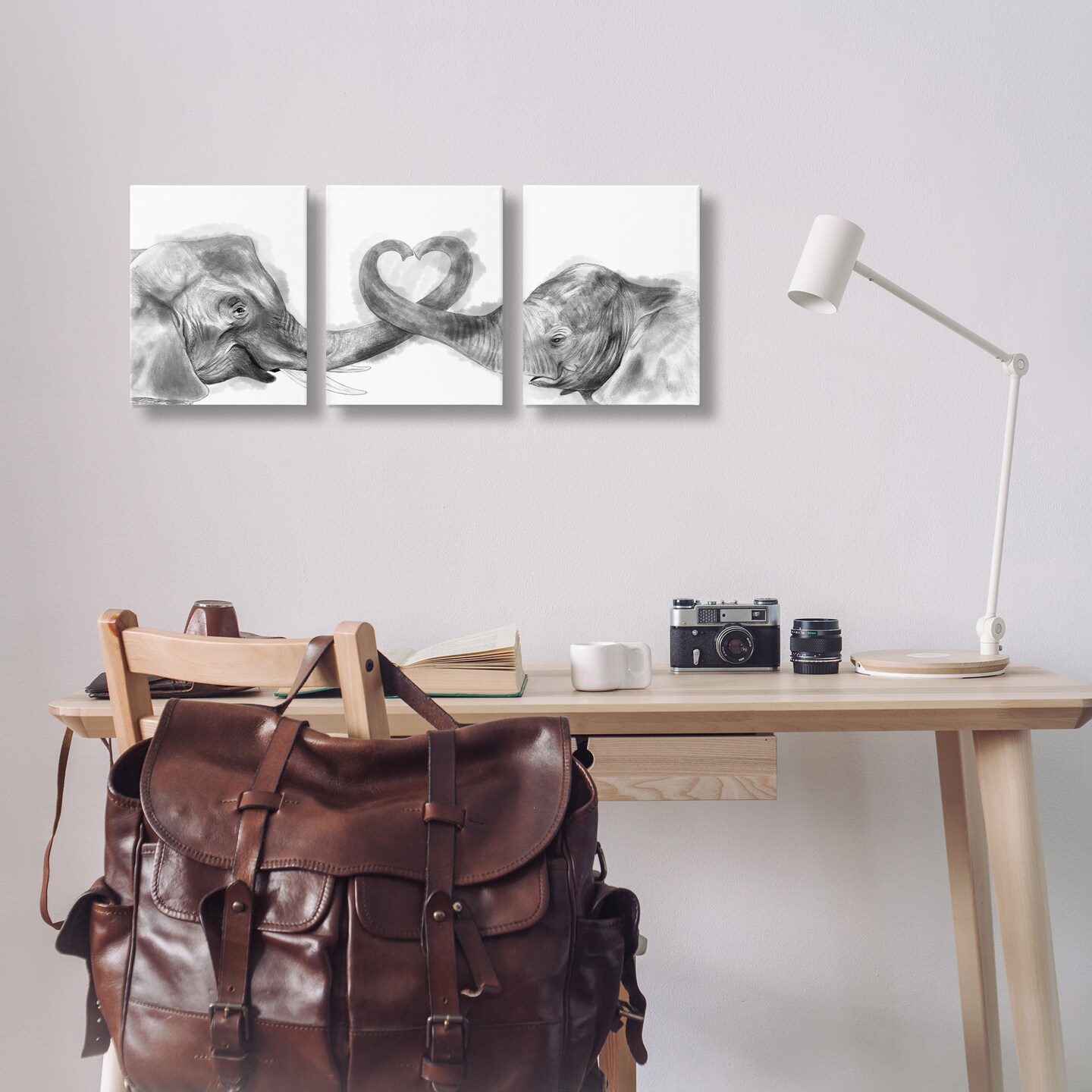 Stupell Industries Elephant Trunk Heart Shape Canvas Wall Art