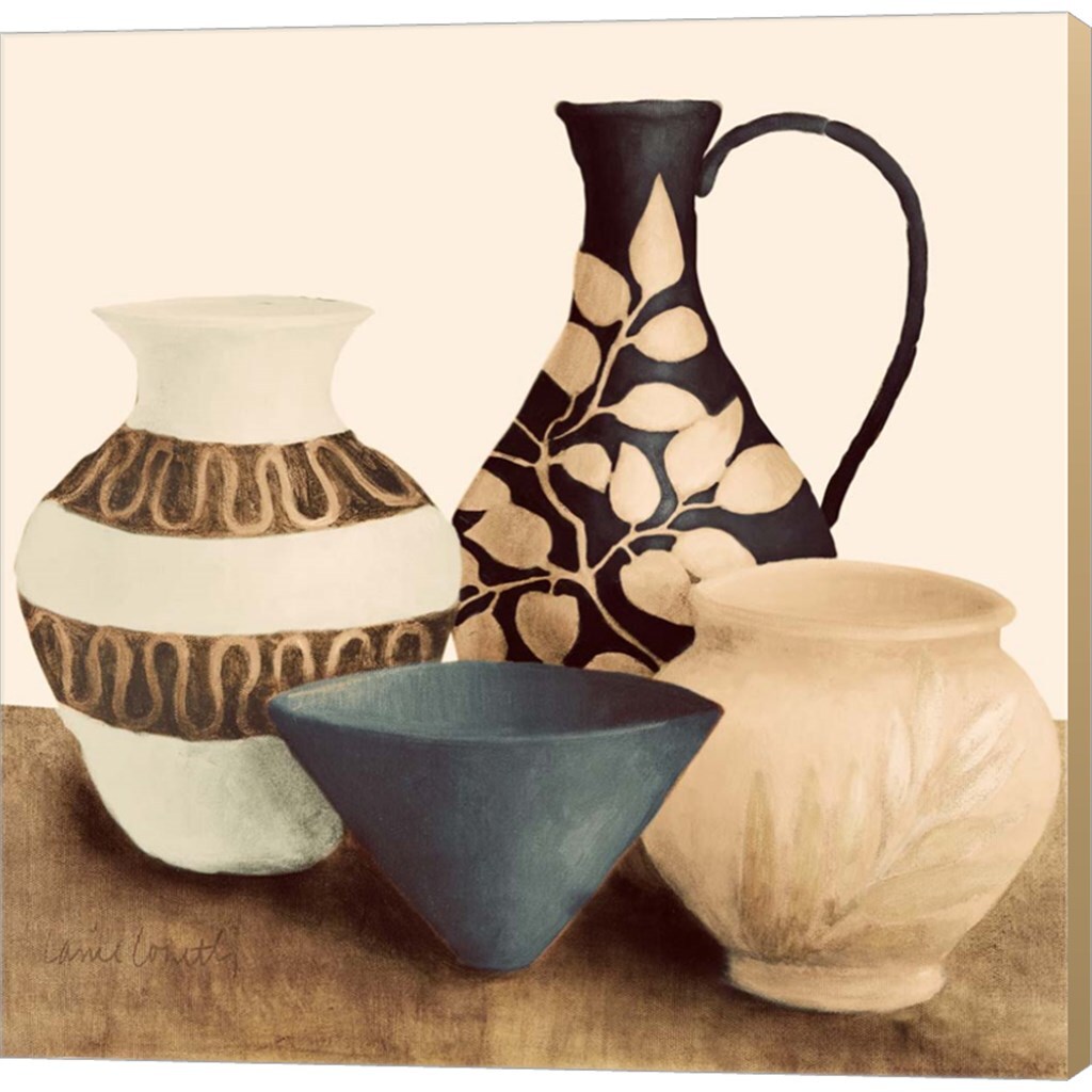 Decorative Beige Vessels I by Lanie Loreth 24" x 24" Canvas Wall Art