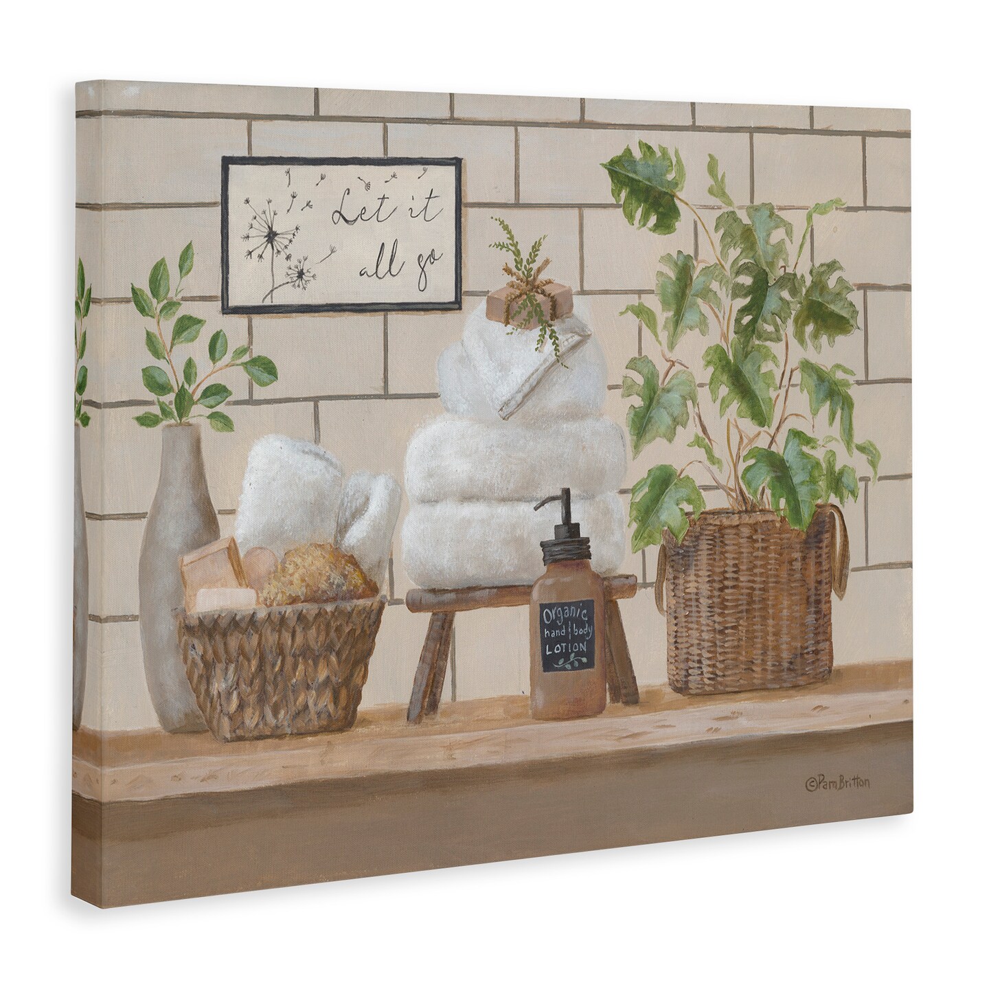 Stupell Industries Comforting Bathroom Spa Still Life Canvas Wall Art