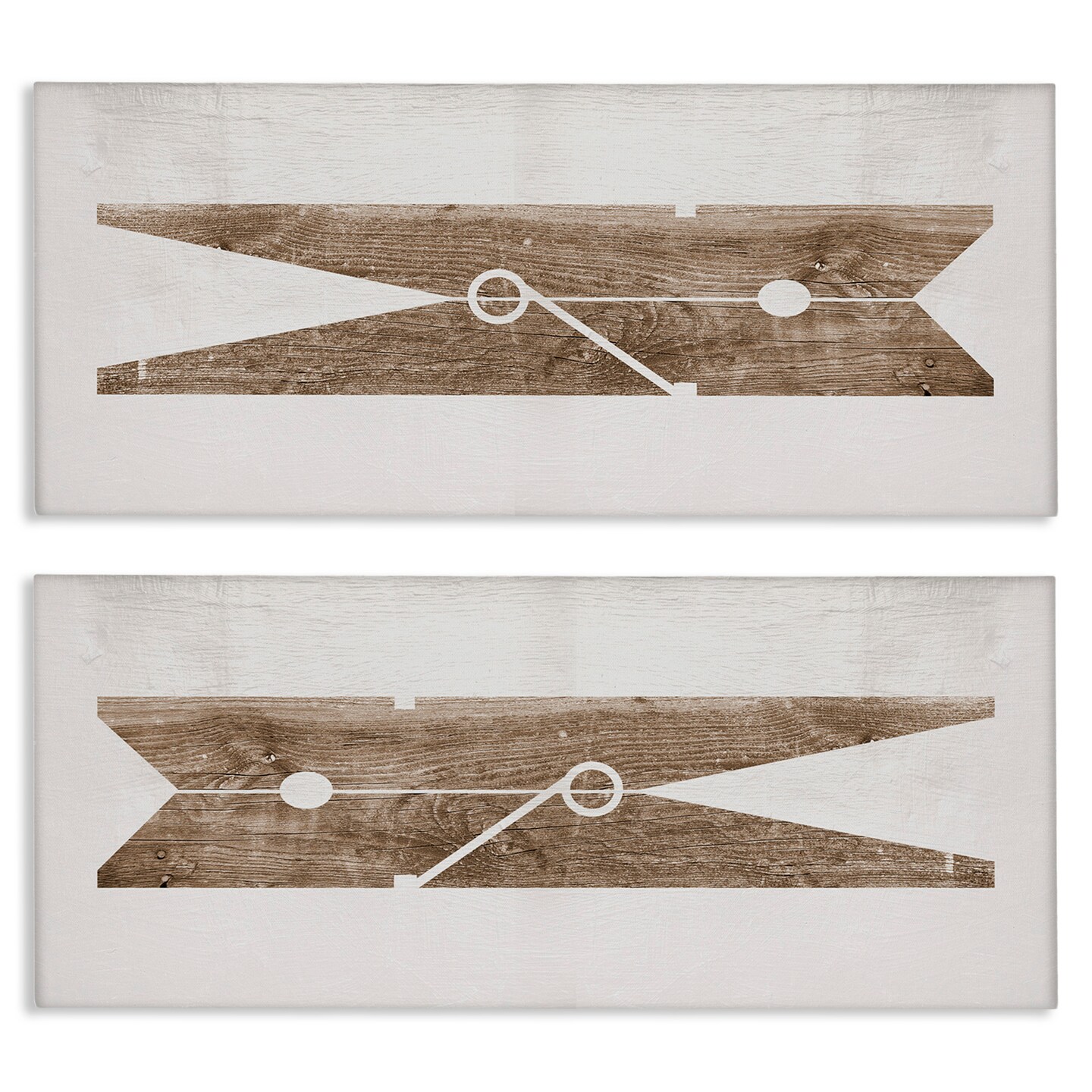 Stupell Industries Minimal Laundry Clothespins Canvas Wall Art