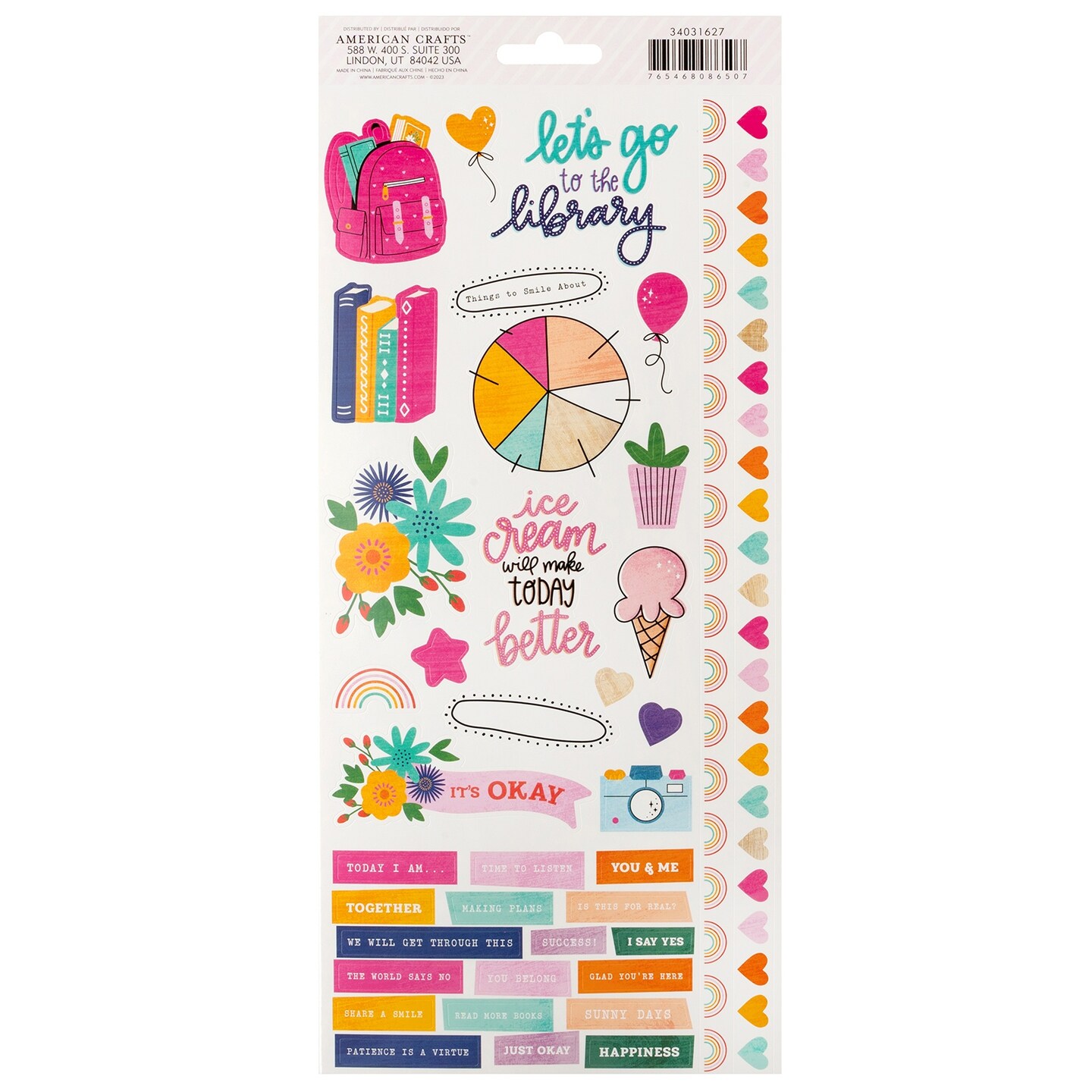 Shimelle Reasons To Smile Cardstock Stickers 6"X12"-72 Pieces