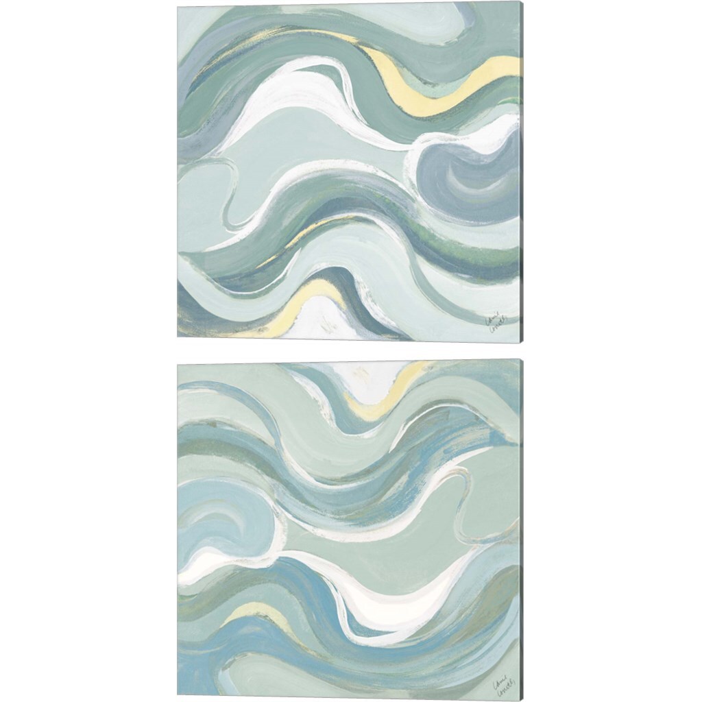 Coastal Curvilinear by Lanie Loreth 14&#x22; x 14&#x22; Canvas Wall Art (Set of 2)