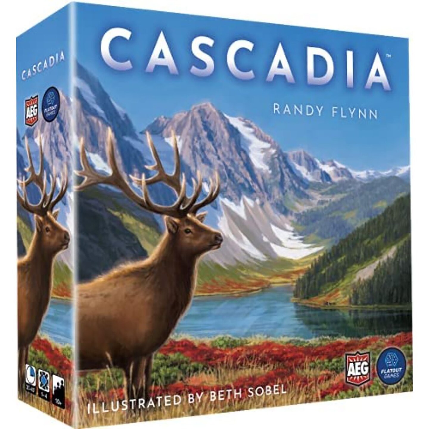 Cascadia, Award-Winning Board Game Set in Pacific Northwest, Build Nature Corridors, Attract Wildlife, Ages 10+, 1-4 Players, 30-45 Min, Flatout Games, Alderac Entertainment Group (AEG)