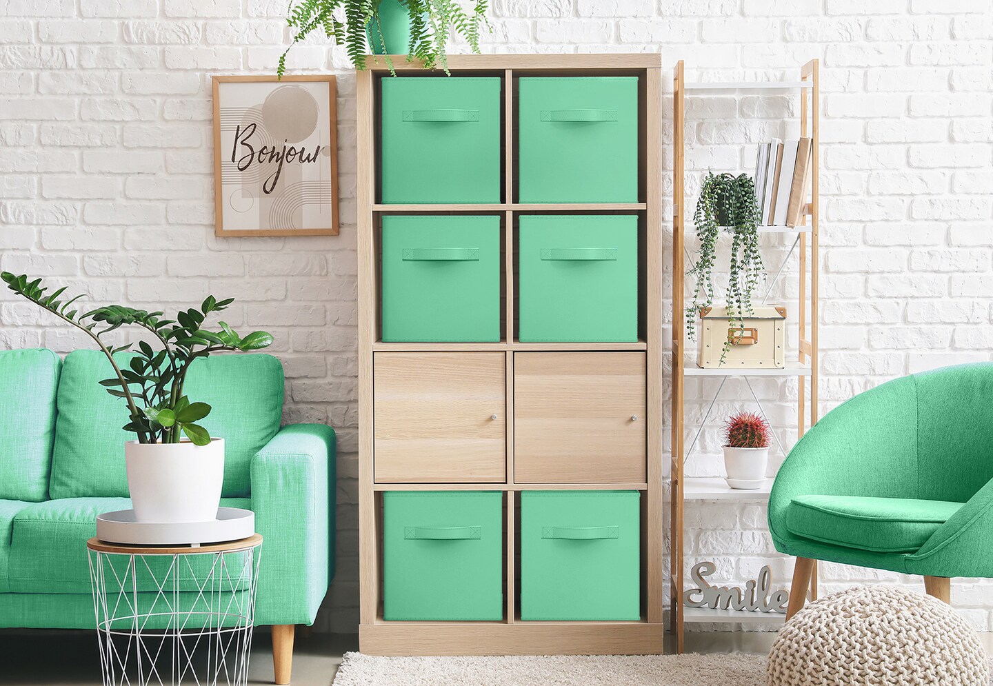 Sorbus Fabric Storage Cubes, Large 13 Inch Storage Bins, Foldable Cube Baskets with Handle, 1-Pc Solid Colors