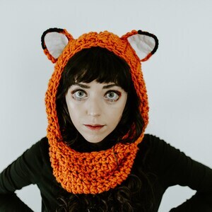 Zorro - Handmade Crochet Hooded Cowl Fox Ears Cowl Hooded Scarf