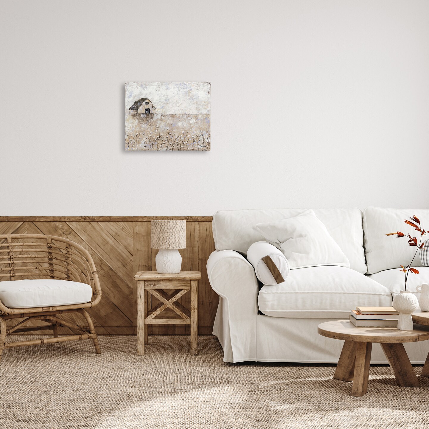 Stupell Industries White Barn Distressed Landscape Canvas Wall Art