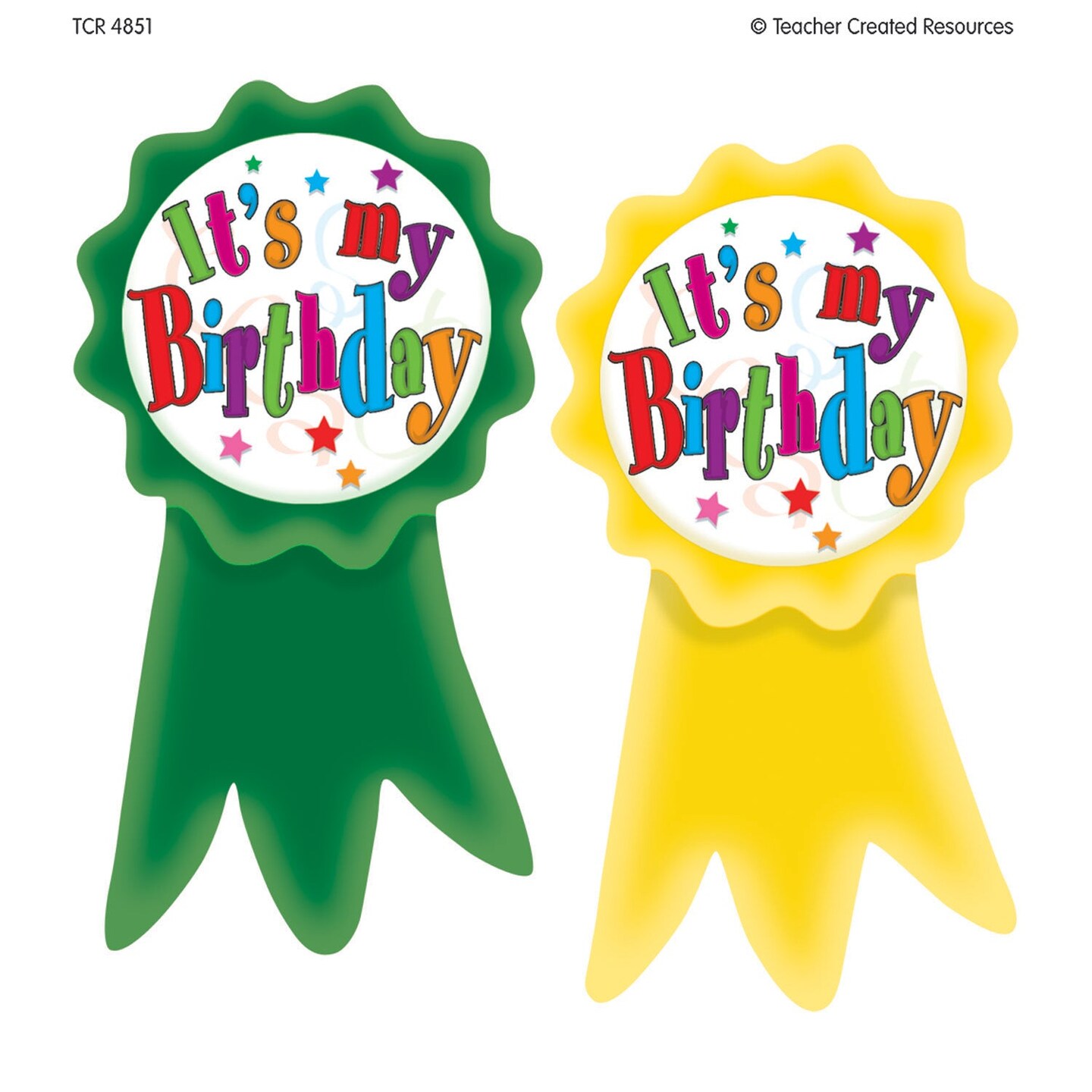 Birthday Ribbons Wear &#x27;Em Badges, Pack of 16