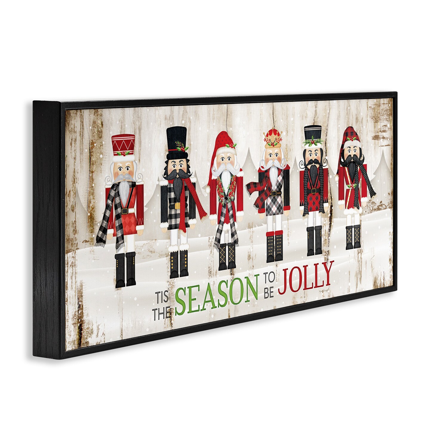Stupell Industries Festive Phrase Winter Nutcrackers Framed Giclee Art