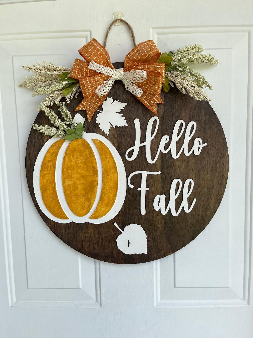 Fall buy Door Hanger - Pumpkin Door Decor - Autumn Door Sign - Thanksgiving Door Hanger - Fall Wreath - Personalized Door Decor