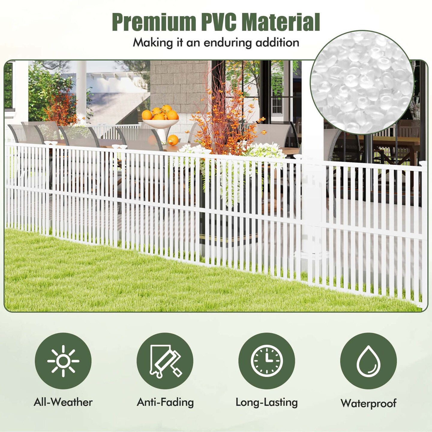 Costway 2/4 Air Conditioner Fence Panels with Metal Ground Stakes No Dig Trash Can Enclosure