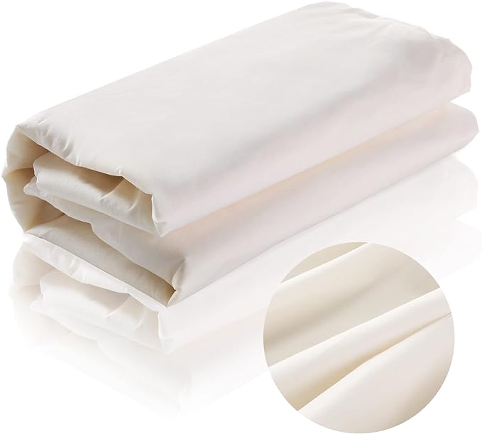 Unbleached cotton Muslin Fabric Textile Wide Polyester Cotton Muslin Fabric Cotton Linen Material Embroidery Muslin Quilting Fabric by Yard for Sewing Apparel Painting (Beige, 1.75 x 15 Yards)