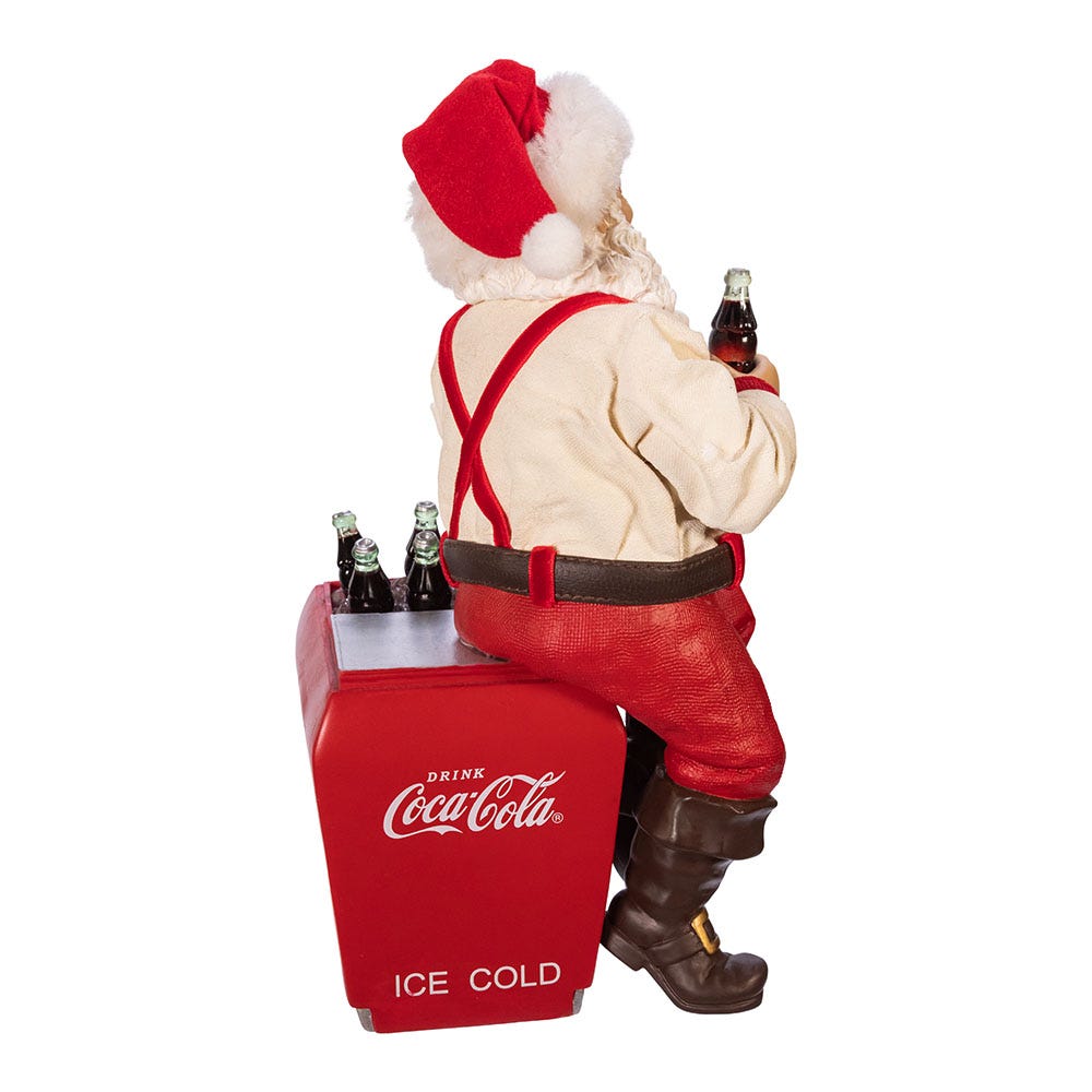 Kurt Adler 10.5-Inch Coca-Cola® Santa Sitting on Cooler Table Piece